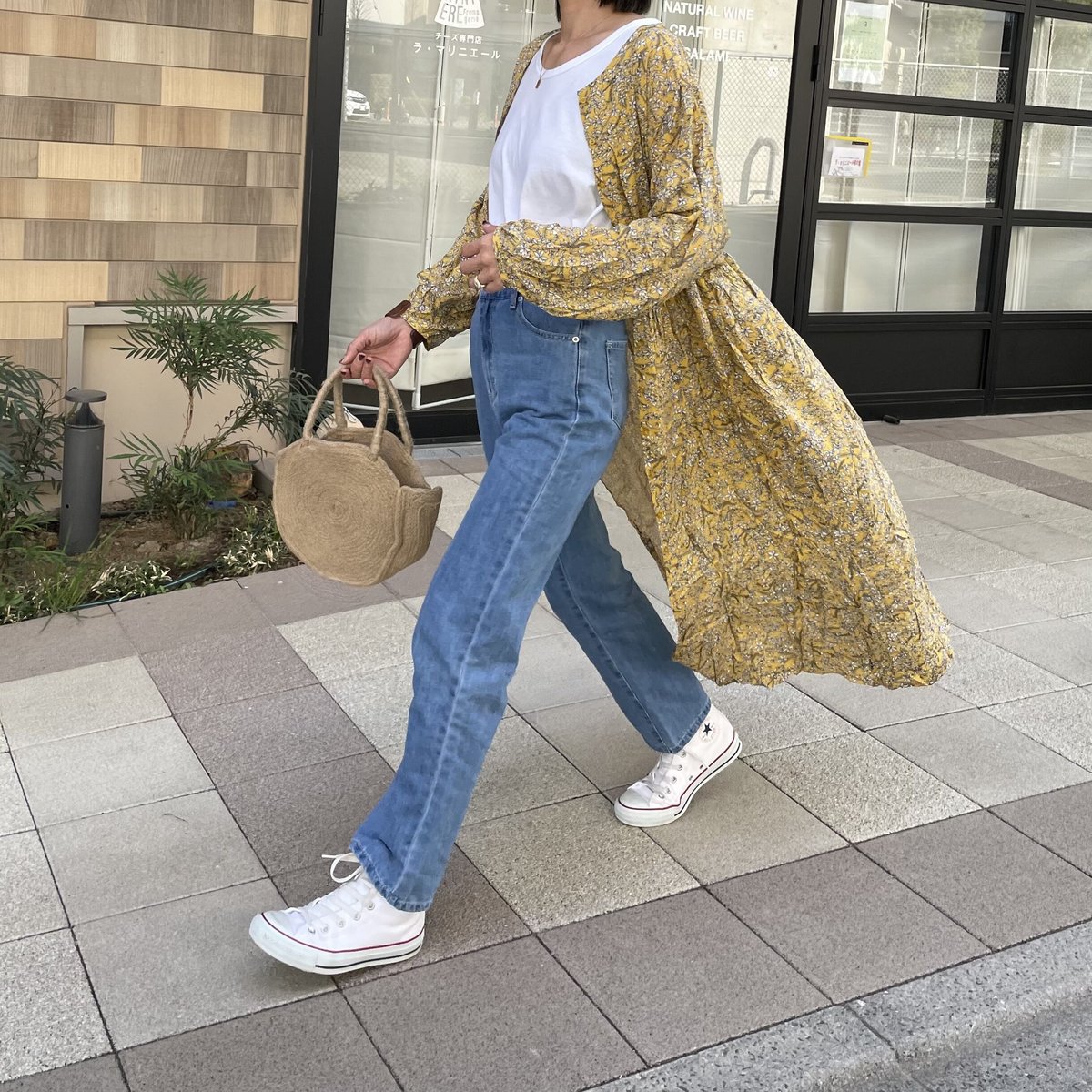 ウエストギャザー小花柄ガウンワンピース(イエロー) | COPINE ウエストギャザー小花柄ガウンワンピース(イエロー) | COPINE