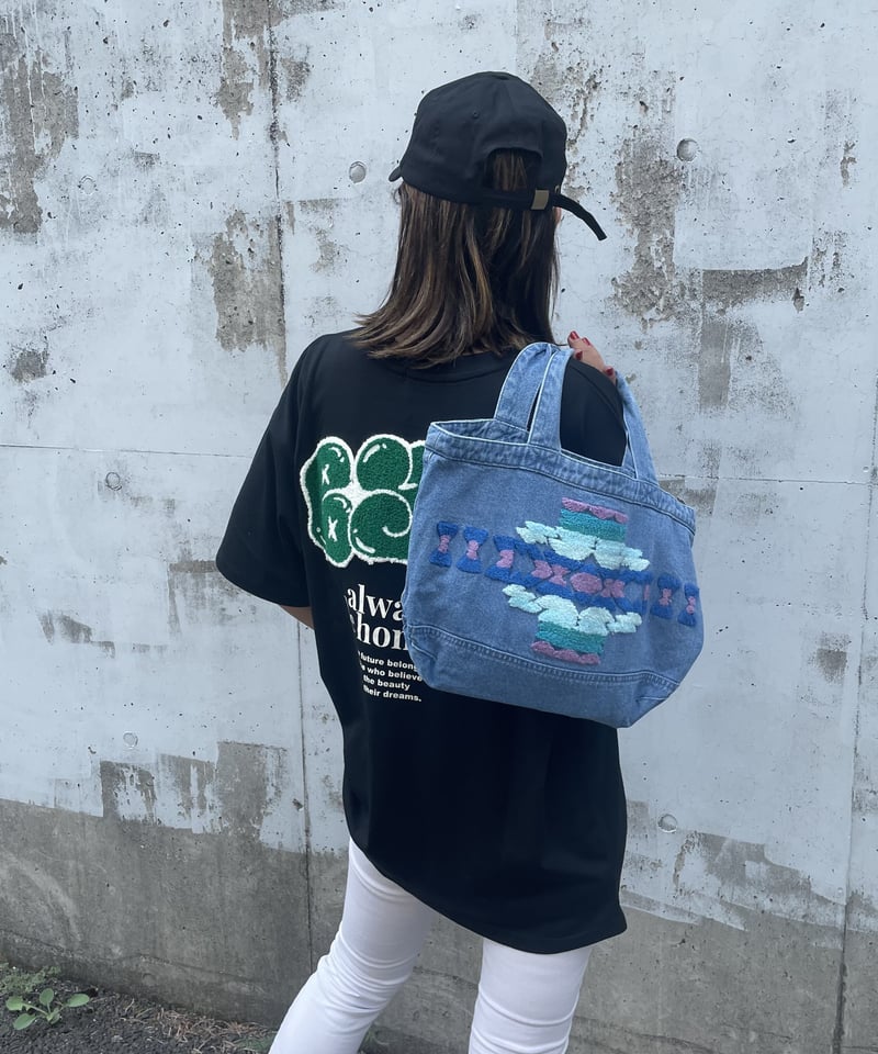 オルテガ刺繍デニムトートバッグ | COPINE