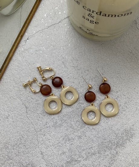 モチーフ2連ピアス/イヤリング