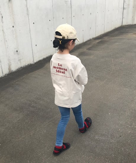 【kids】バックプリントロゴtシャツ・ライトベージュ(110〜150)