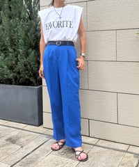 センタープレスカラータックパンツ（ブルー）