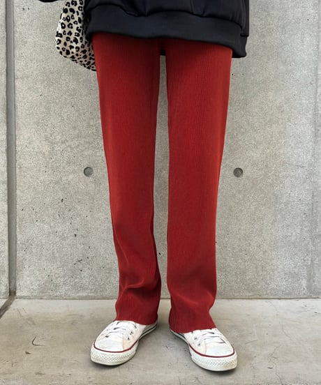 セルフカットプリーツパンツ(テラコッタ)