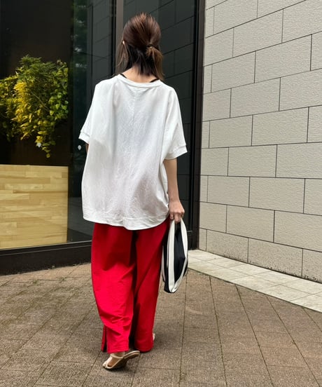 接触冷感バックロングTシャツ(ホワイト)