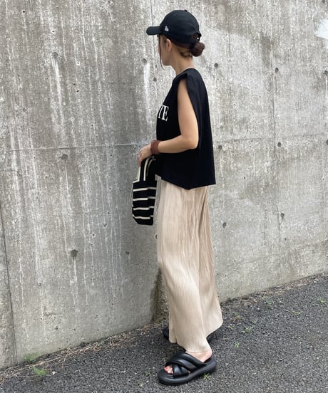 カラープリーツスカート(ベージュ)