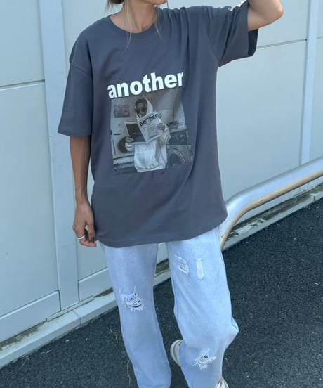 フォトプリントTシャツ(チャコールグレー)