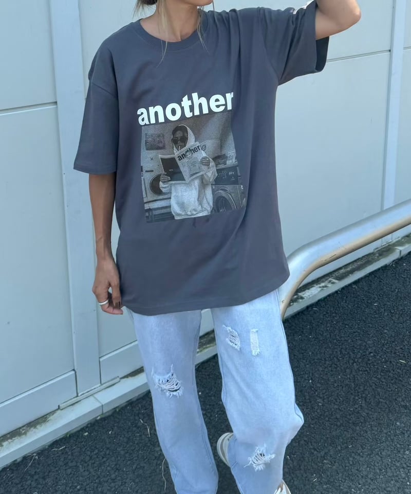 フォトプリントTシャツ(チャコールグレー) | COPINE