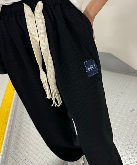 ワッフルパンツ(ブラック)
