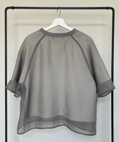 オーガンジーレイヤードロゴTシャツ(グレー)