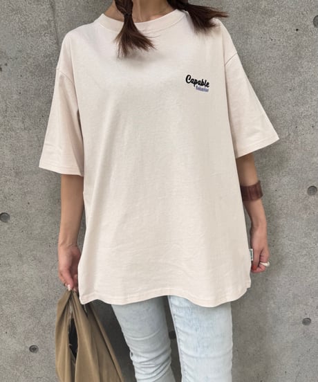 tigerサガラ刺繍Tシャツ(アイボリー)