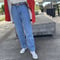 クロスデザインストレートデニムパンツ(2size)