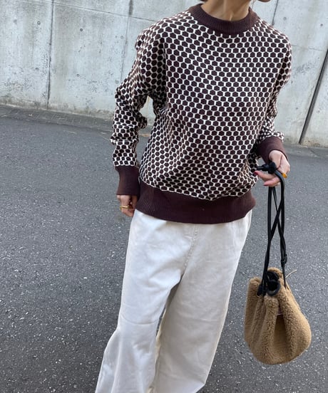 ブロックジャガードニット