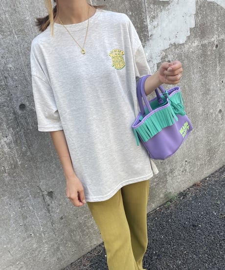 発砲プリントビッグTシャツ（オートミール）