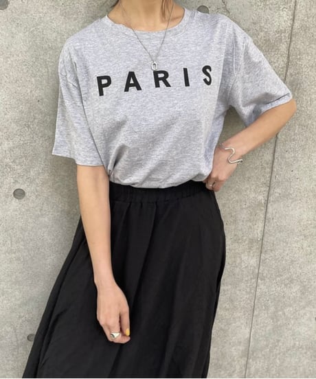 PARISプリントTシャツ(グレー)
