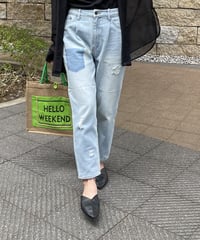 ダメージ加工デニムキャロットパンツ(3size）