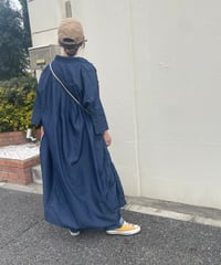 ワイド7分袖ロングシャツ(ブルー)