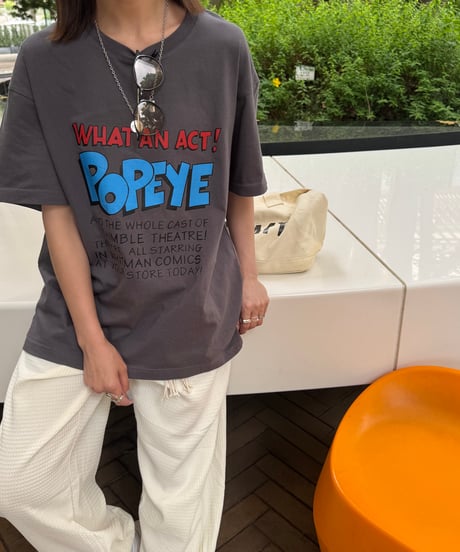 POPEYEプリントTシャツ(チャコールグレー)