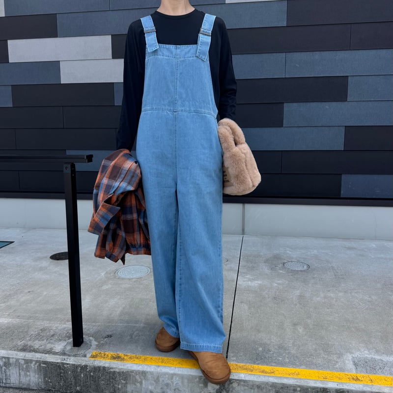 デニムサロペット ライトブルー 即納】デニムオーバーオール デニムサロペット ライトブルー | KISHIKA