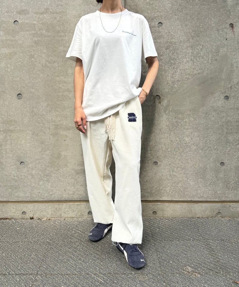 ENDS and MEANS ワッフルコード　ペインターパンツ　白　L ENDS and MEANS (エンズ アンド ミーンズ) / Double Knee Painter Pants