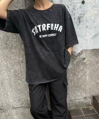 ウォッシュ加工ロゴTシャツ(ブラック)