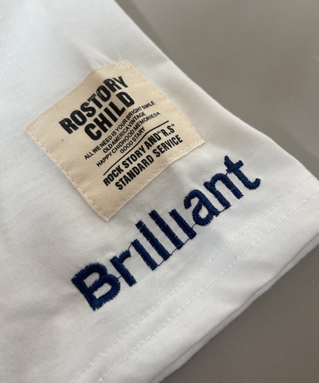刺繍ロゴダメージビッグTシャツ(ホワイト)