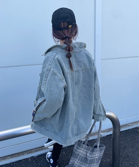 ジップデザインデニムジャケット