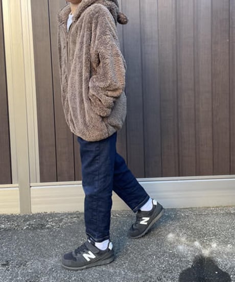 【kids】ボアフリースくま耳ジップアップパーカー(110~150)