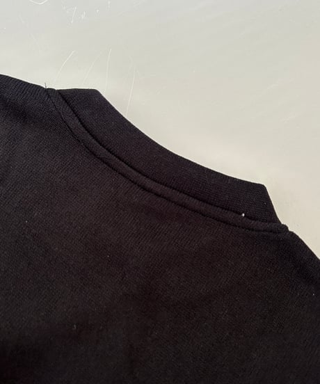 胸ポケット裏起毛ニットソー(ブラック)
