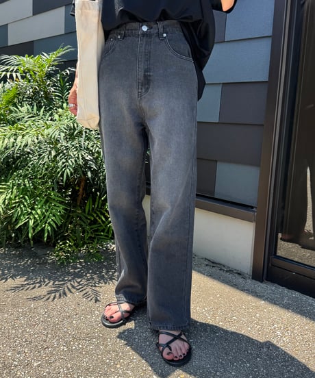 ヒップハートデザインデニムパンツ(ブラック)