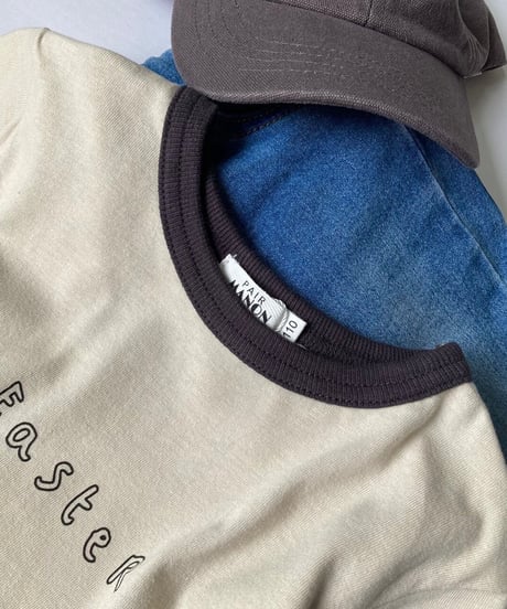 【kids】フロントロゴ配色リンガーtシャツ(110〜150)