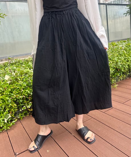 楽ちんワイドパンツ(ブラック）