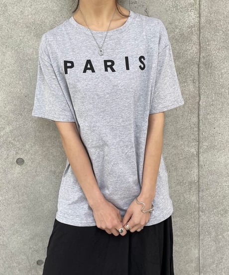 PARISプリントTシャツ(グレー)