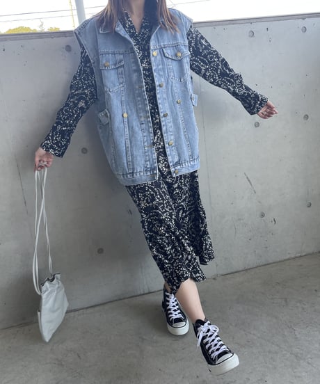 花柄ロングワンピース