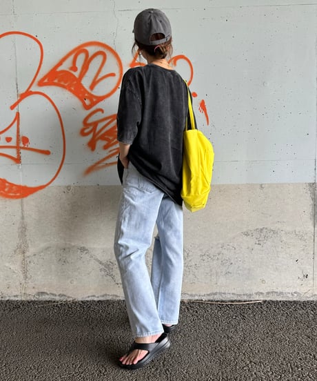 ダメージ加工ワイドデニムパンツ
