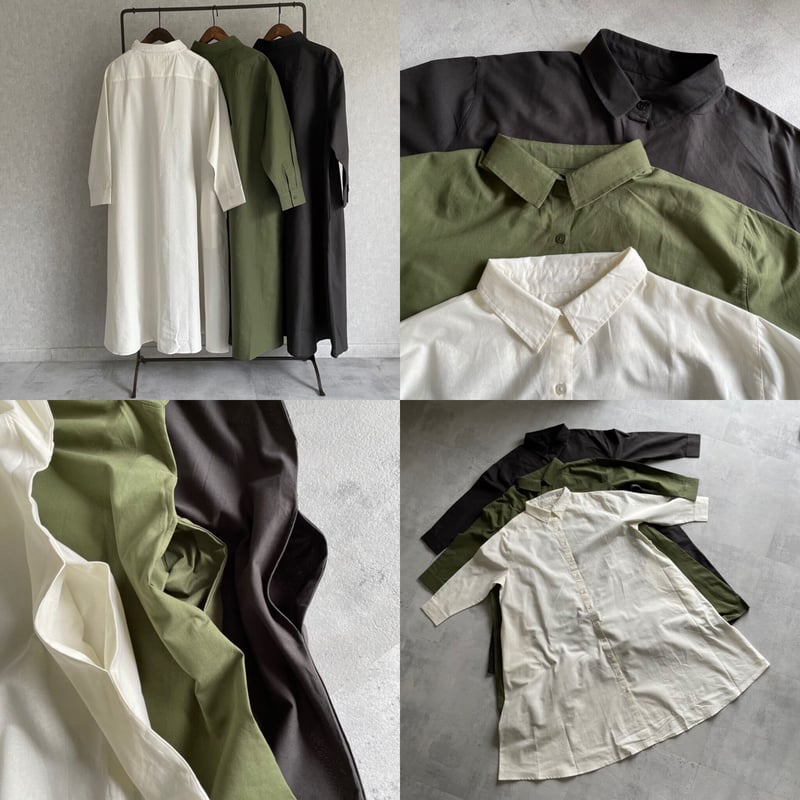 OUTLET】コットンガーゼロングシャツワンピース | COPINE OUTLET】コットンガーゼロングシャツワンピース | COPINE