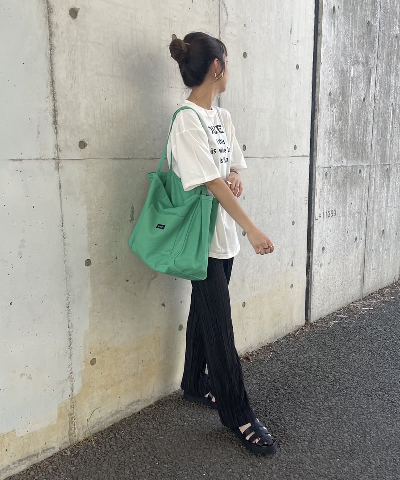 カラーキャンバストートバッグ (グリーン) | COPINE