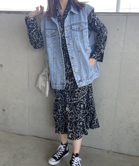 花柄ロングワンピース