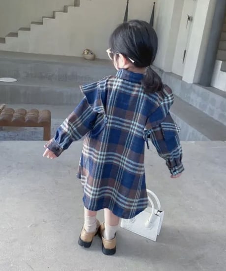 【kids】チェック柄シャツワンピース(2color・2size)