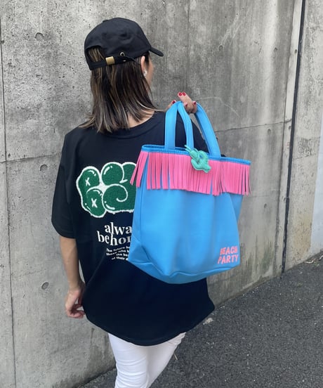 ウェット素材フリンジトートバッグ(大)