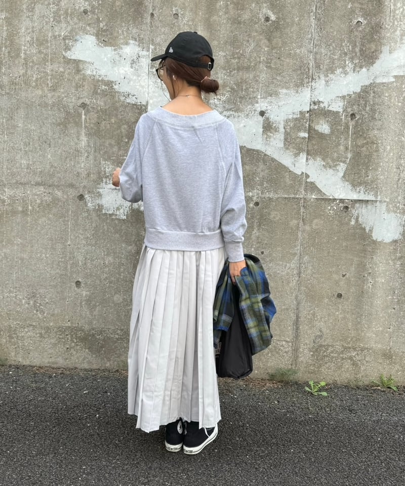 バックプリーツスウェットワンピース(グレー) | COPINE