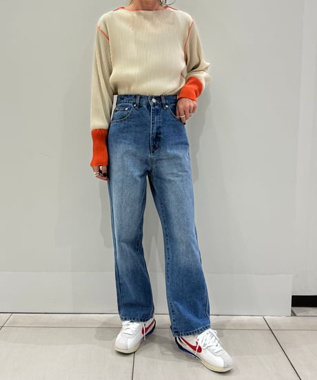 ヒップハートデザインデニムパンツ(ブルー)