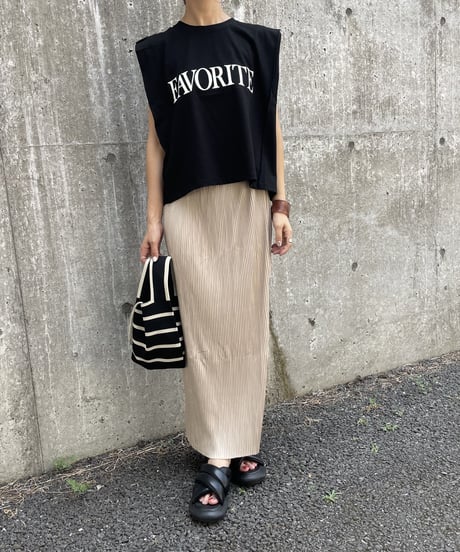 カラープリーツスカート(ベージュ)