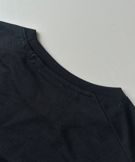接触冷感裾フレア5分袖Tシャツ(ブラック)