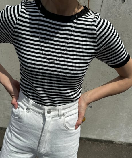 ボーダーサマーニットTシャツ