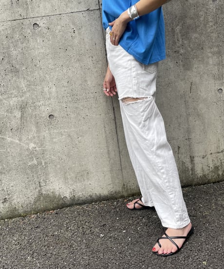 サイドカットダメージデニムパンツ（2size）