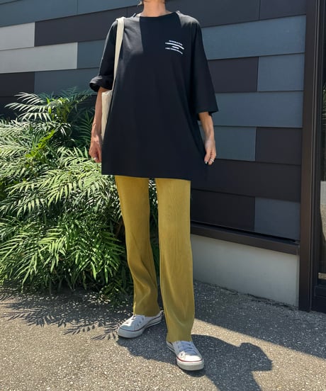 セルフカットプリーツパンツ(マスタード)
