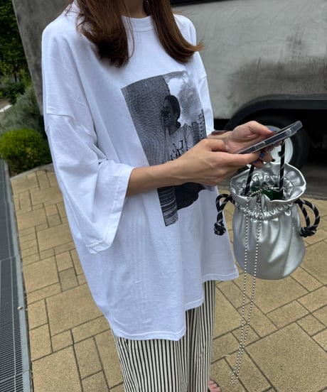 レディーフォトプリントビッグTシャツ(ホワイト)