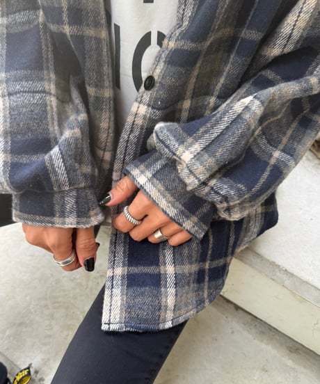 ビッグシルエットチェック柄シャツ