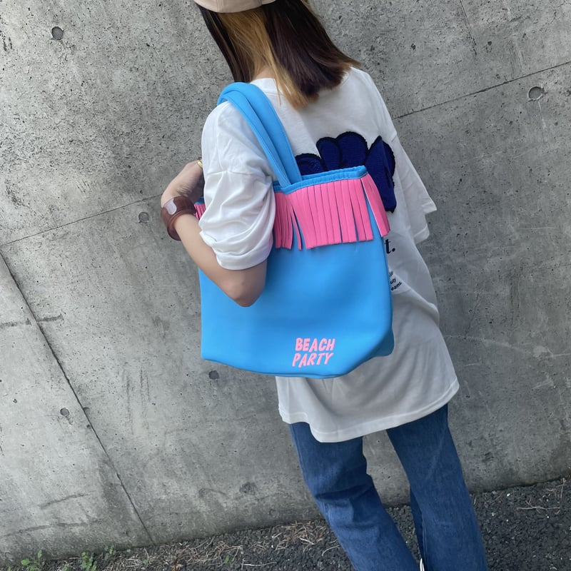 ウェット素材フリンジトートバッグ(大) | COPINE