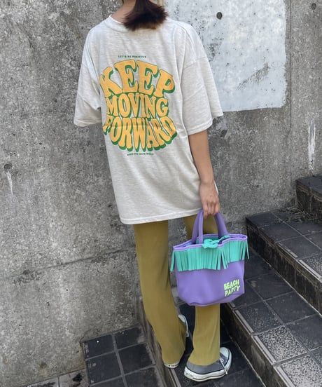 発砲プリントビッグTシャツ（オートミール）