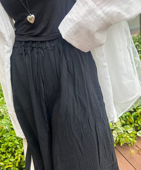 楽ちんワイドパンツ(ブラック）